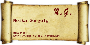 Moika Gergely névjegykártya